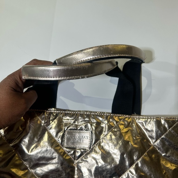 Victoria’s Secret Metallic Gold Quilted Tote Bag | Love Victoria - Picture 8 of 8